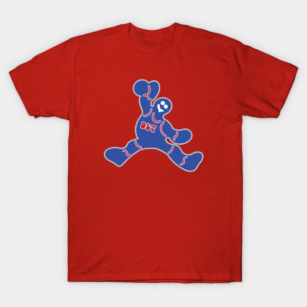 Jumping Detroit Pistons Gingerbread Man T-Shirt by Rad Love